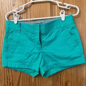 J. Crew Green Chino Shorts